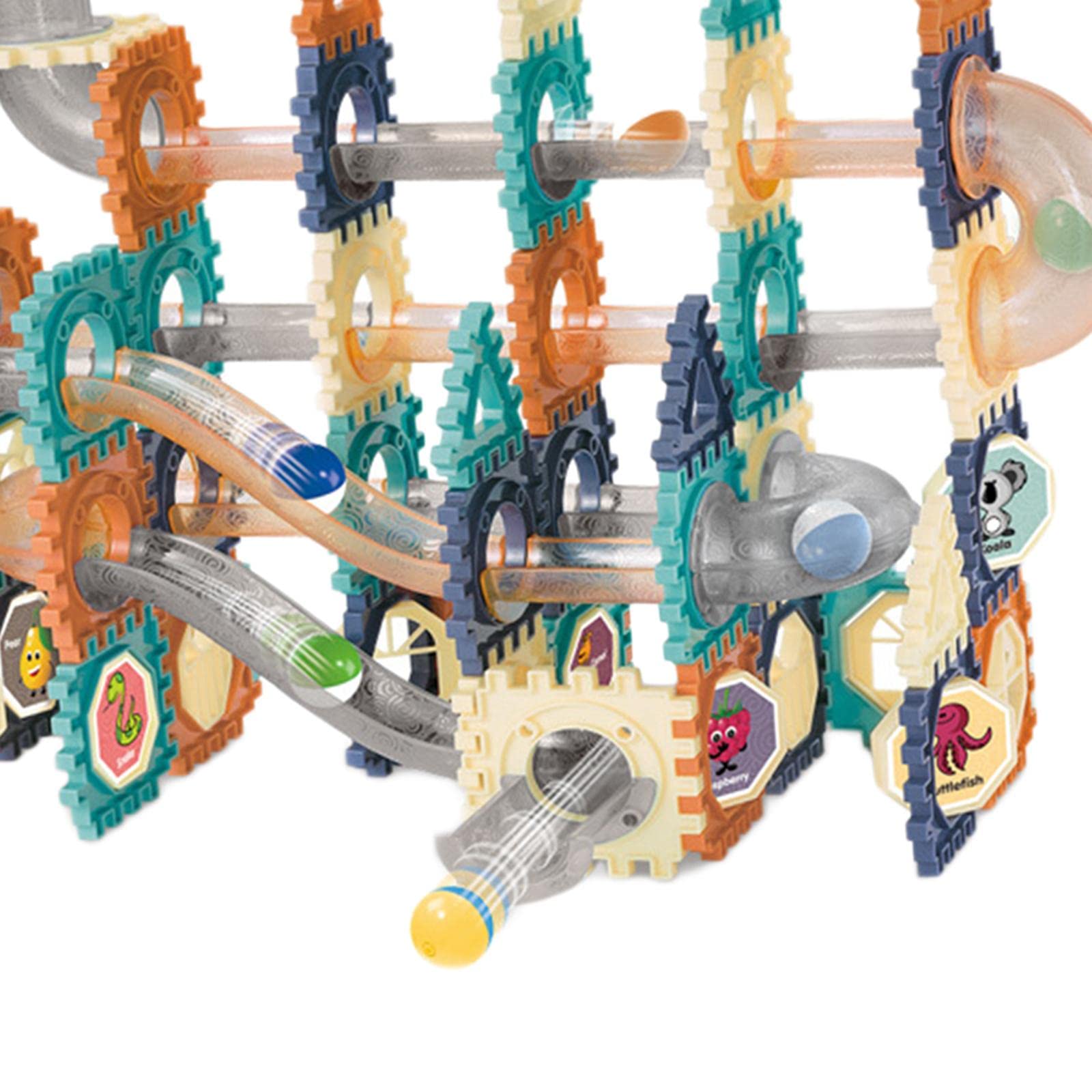ATORSE™ Building Block Marble Run Toy Constructions Maze Block Toy for Preschool 110Pcs|Baby | Toys for Baby | Developmental Baby Toys-image-13