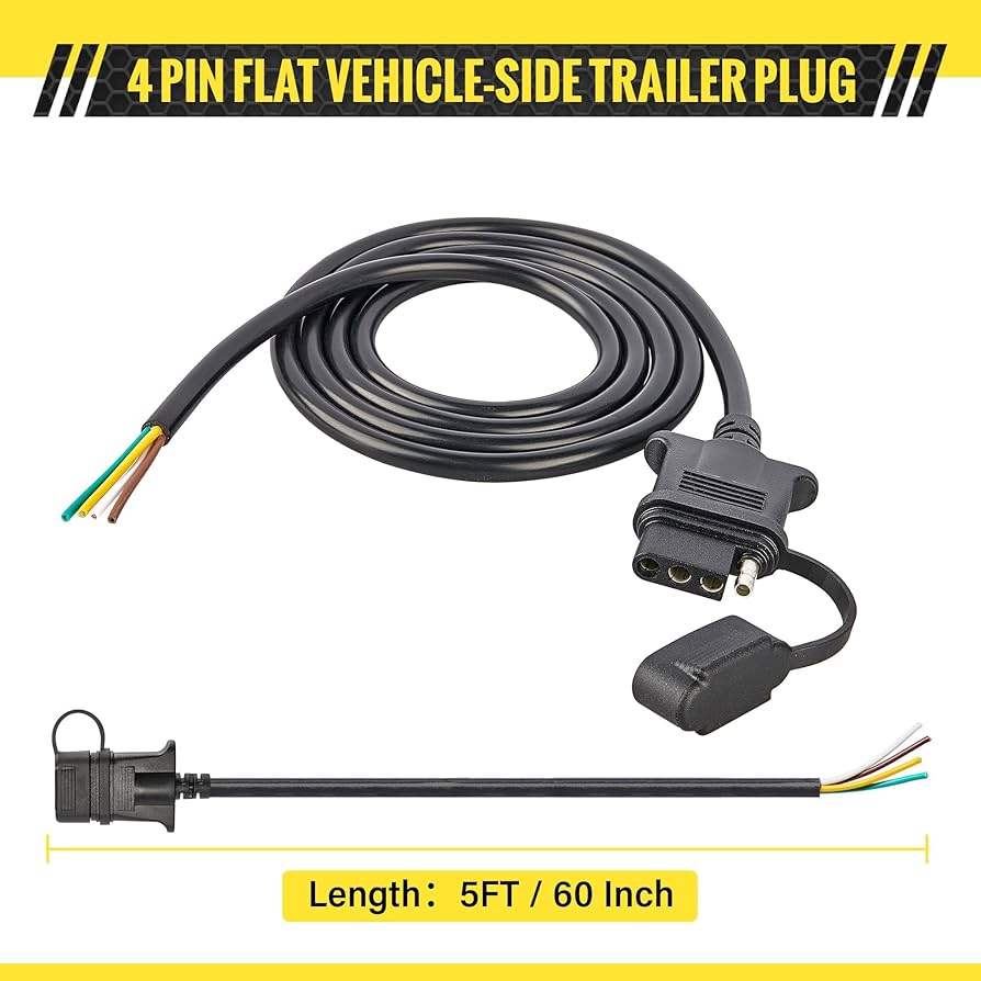 Oyviny 4 Pin 5 Wire Trailer Wiring Harness 22FT For