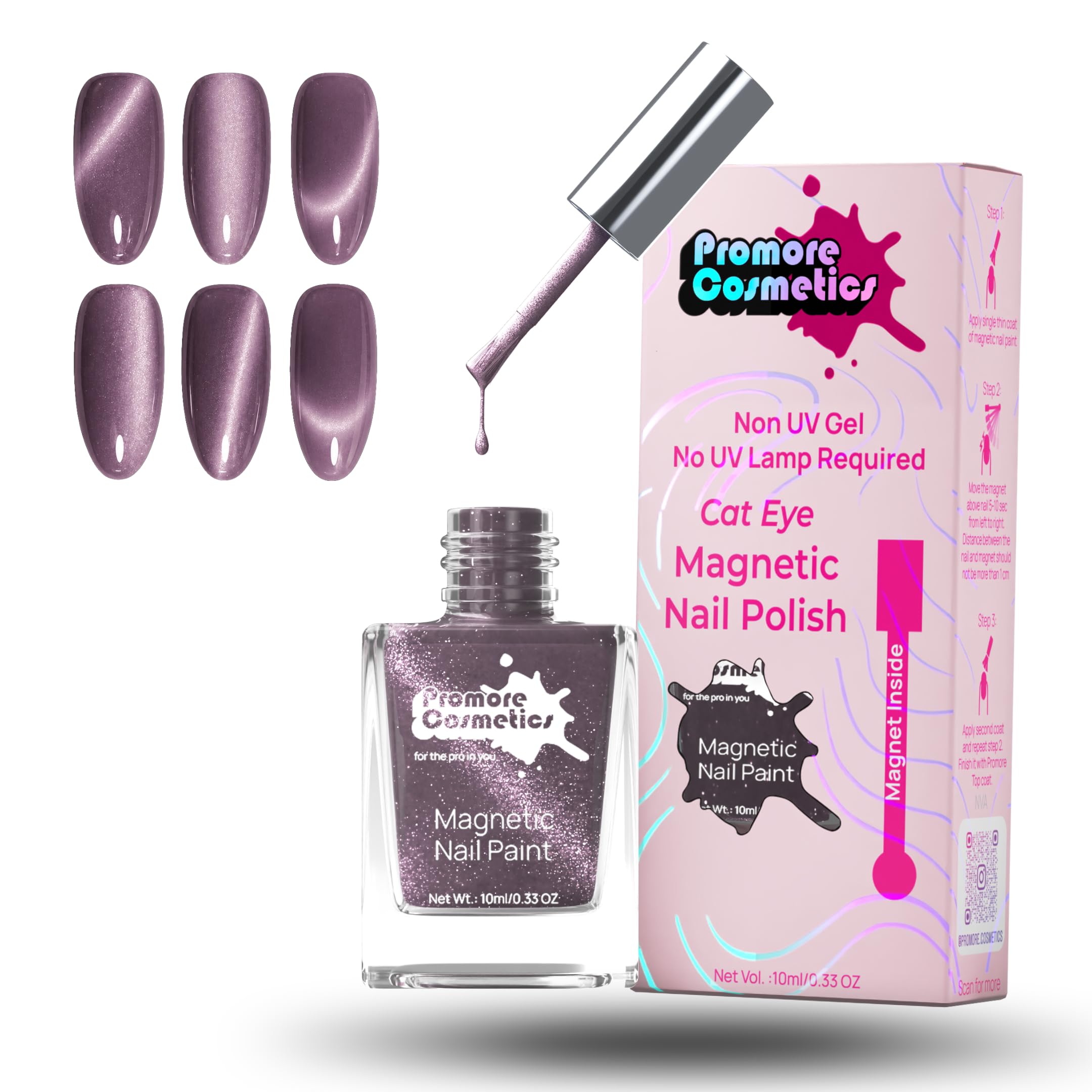 Buy Promore Cosmetics Magnetic Nail Paint: Lilac | Cat-Eye Effect