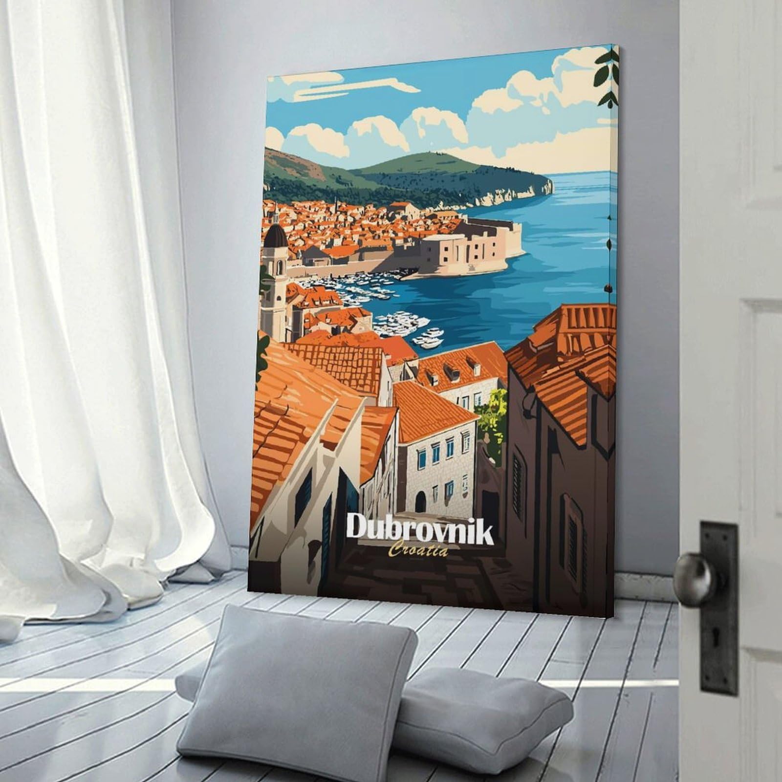 Junmoney Wall Picture Print Dubrovnik Croatia Travel (3), 24x36inch(60x90cm), for Living Room, Bedroom, Office Or Hallway, A Flexible Wall Accent for Shared Spaces