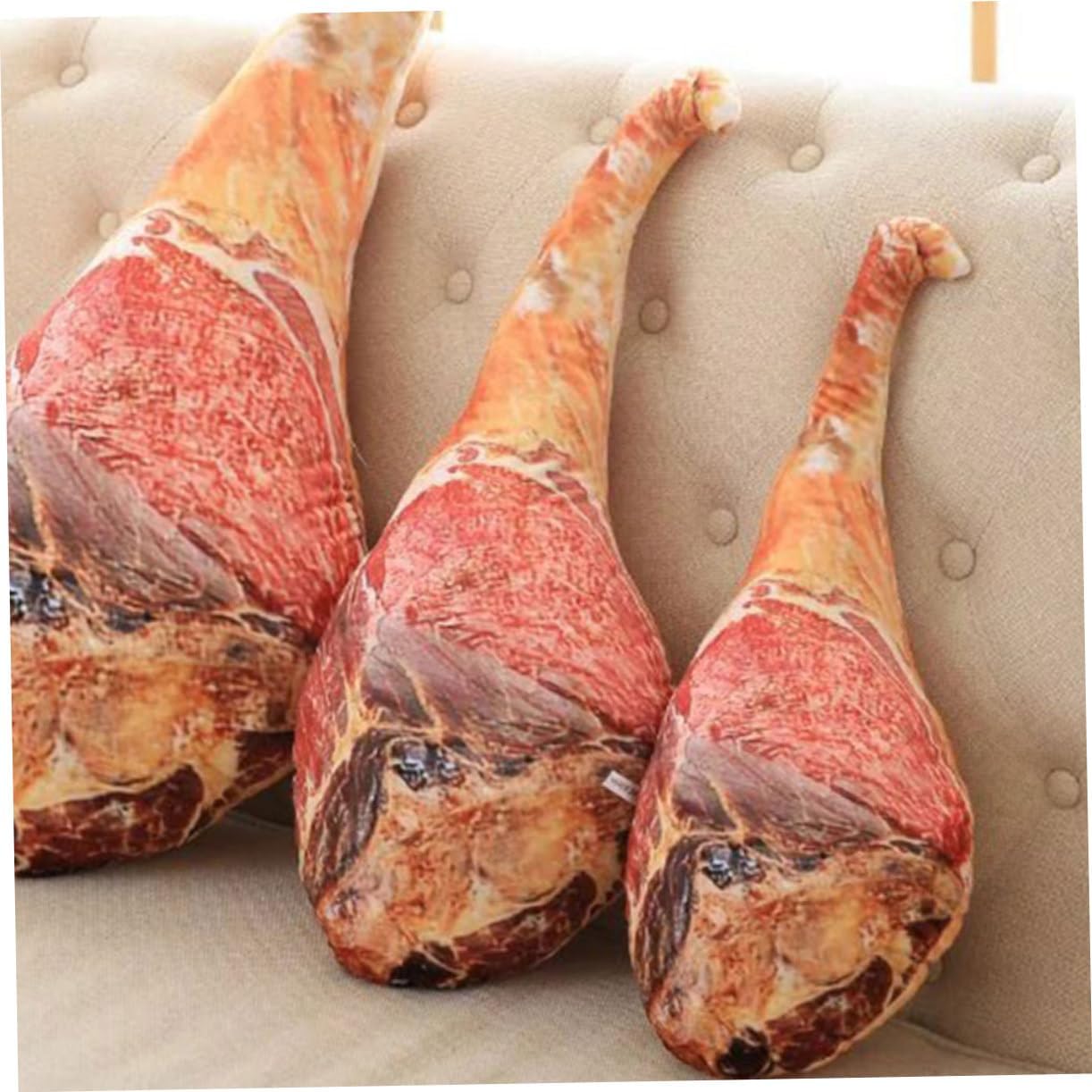 Unomor Stuffed Ham Pillow Funny Ham Design Cushion for Sofa Creative for Home Decor and Relaxation for
