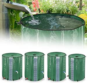 UISEBRT 200 liter opvouwbare regenton, wateropvangbak, regenwaterton met waterinlaatrooster, regenwatertank met afvoerventiel, regenwatervat, pvc