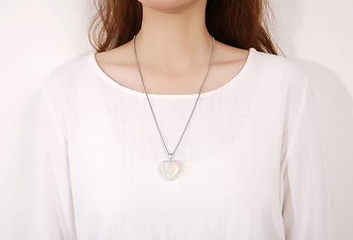 Miniatura 4 de XIANNVXI Collares con colgante de piedras preciosas de corazón de cristal curativo, brujería espiritual natural, joyería de piedra de cuarzo Reiki