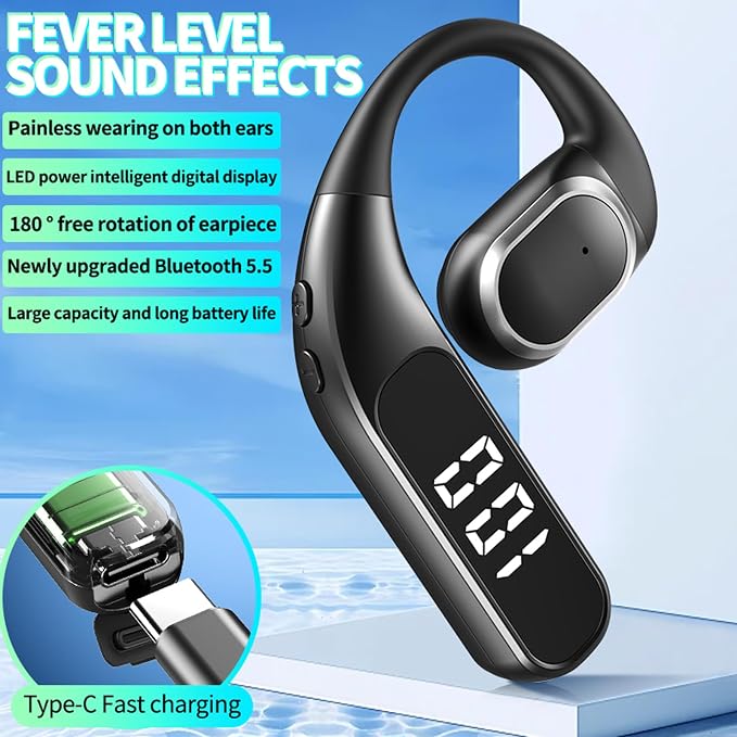 Auricular Bluetooth Inalámbrico Monocular Over Ear Negro miniatura 2