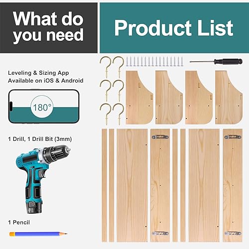 Miniatura 6 de MOFASVIGI Nursery Book Shelves, Set of 2 Floating Bookshelves for Kids Room, 16in Natural Wood Book Shelf Wall Mounted for Baby Teen Boys Girls