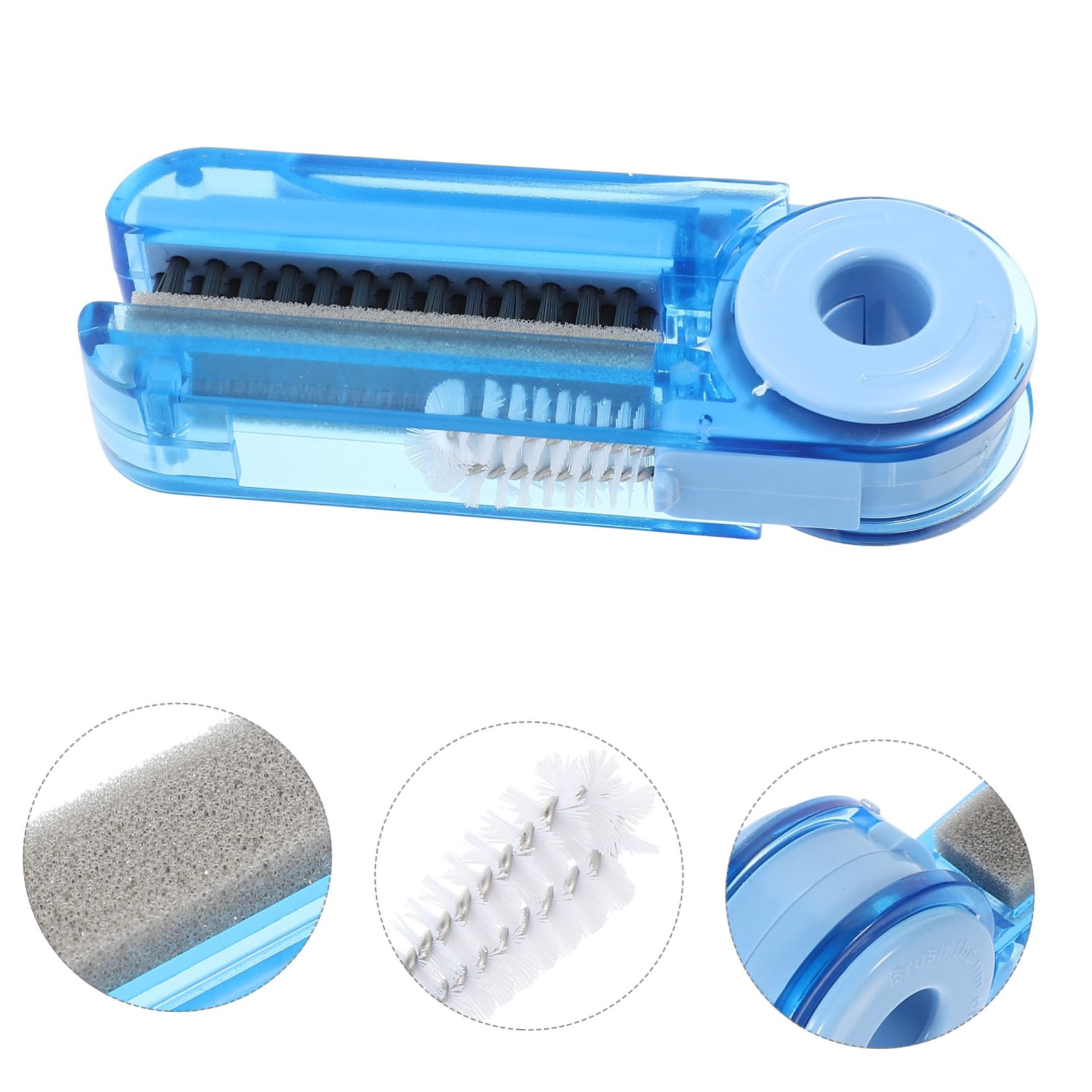 GRIRIW Cup Brush Cleaning Tool Cleaner Cleaning Brush Water Bottle Sponge Bottle Brush Waterbottle Clean Brush Foldable Bottle Brush Bottle Lid Brush for Cleaning Wine Brush Abs Blue