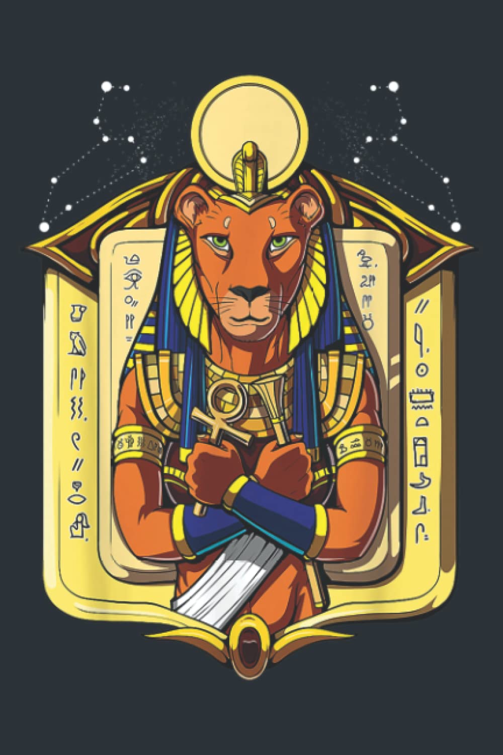 Sekhmet Egyptian Mythology Lioness Goddess Ankh Hieroglyphs Meme: Notebook Planner - 6 x 9 inch (A5) pages, Daily Planner Journal, Daily Organizer, 120 Pages