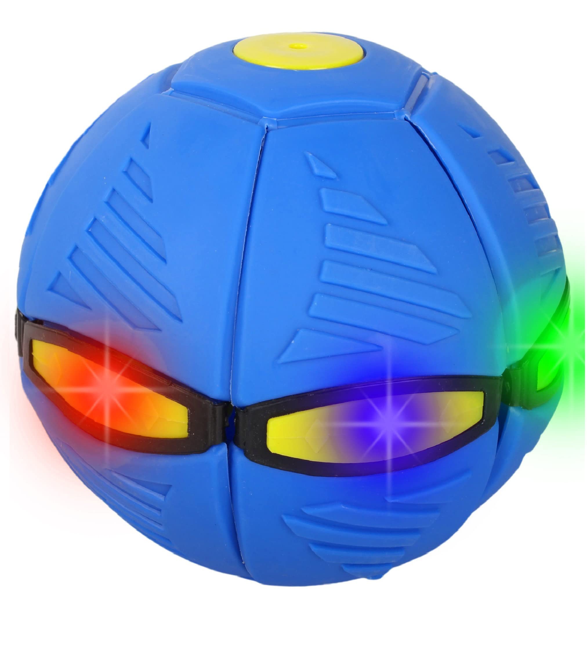 FeiWen Magic UFO Ball 3 light Deformed Flying Saucer Ball Vent Ball Frisbee Deformed Ball Parent-child Toys Beach Games Outdoor Sports Gift (z-6 lights blue)