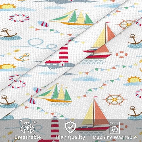 Miniatura 4 de Anchor Lighthouse Sailboat - Juego de 2 fundas de almohada de 12 x 20 pulgadas, con cremallera, fundas protectoras de almohada para cama, sofá,