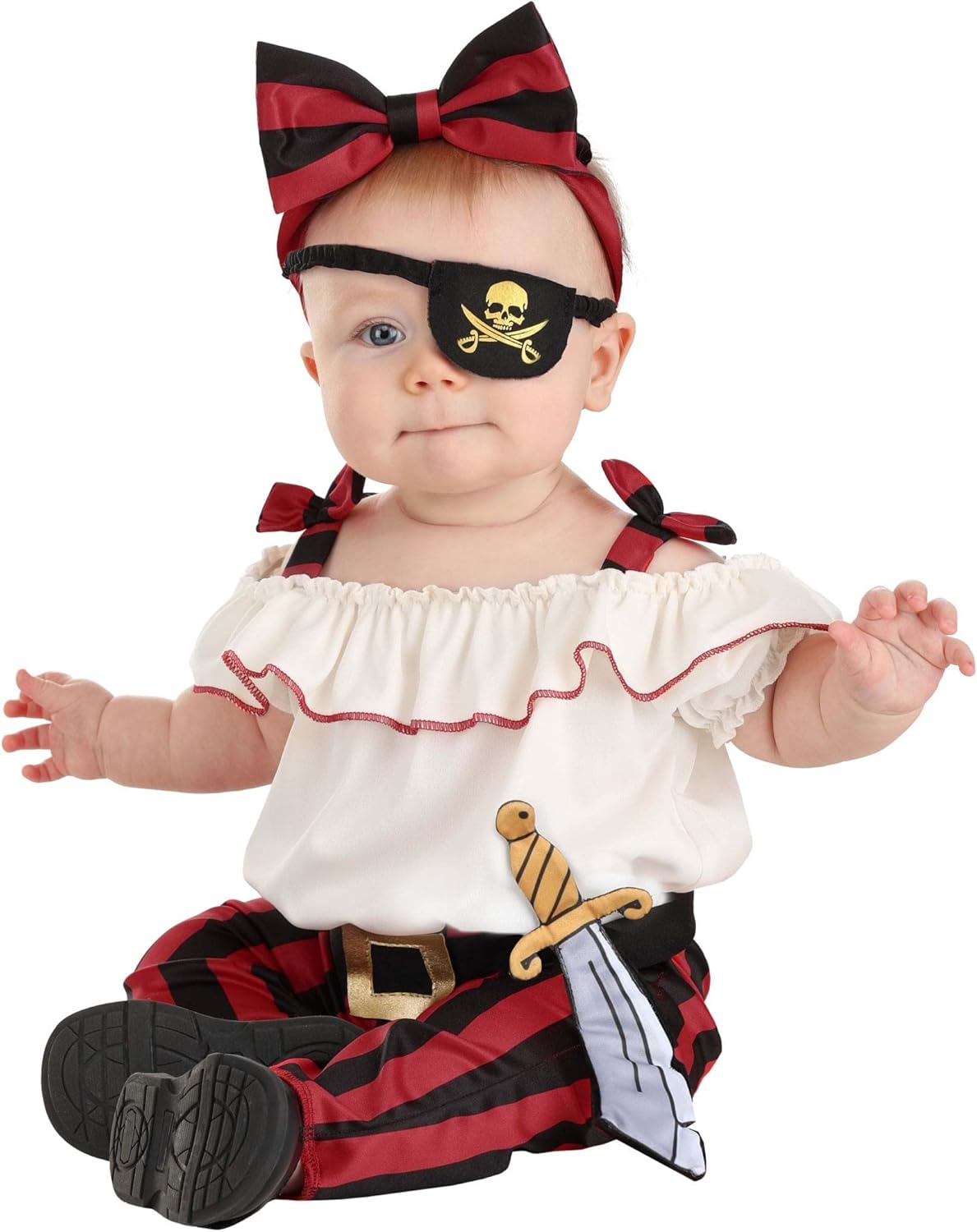 Fun Costumes Swashbuckler Pirate Infant Costume - Jumpsuit, Belt, Headband, Eye Patch