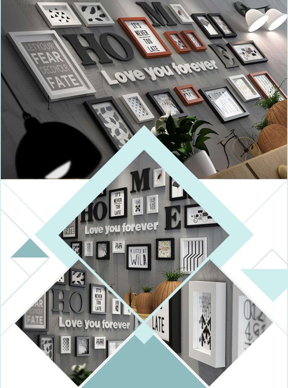 Amazon.co.jp: マルチ額縁セット複数の写真用のフォトフレーム、23枚