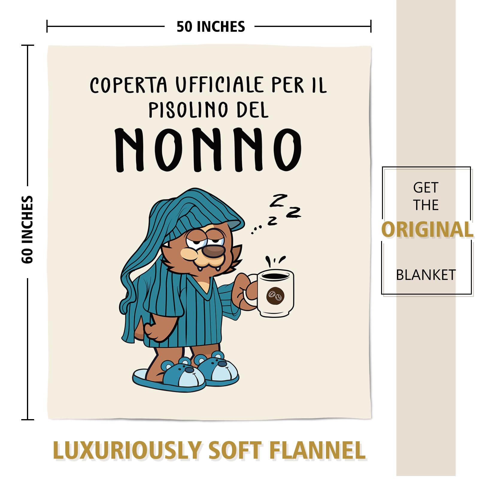 Masuecoin - 50x60 Pollici Coperta In Flanella, Regalo Per Nonno, Compleanno, Festa Del Nonno E Natale, Idee Regalo Uniche