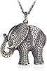Alilang Womens Antique Tribal Aztec Elephant Carved Animal Pendant Necklace