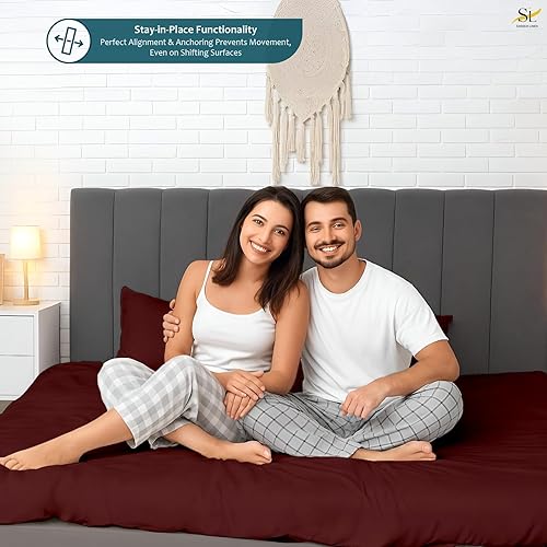 Vista 13 de Shreem Linen California King Waterbed Sheets, 4-Piece 100% Egyptian Cotton Attached Sheet Set with 15" Deep Pocket, Soft & Breathable Bedsheets for