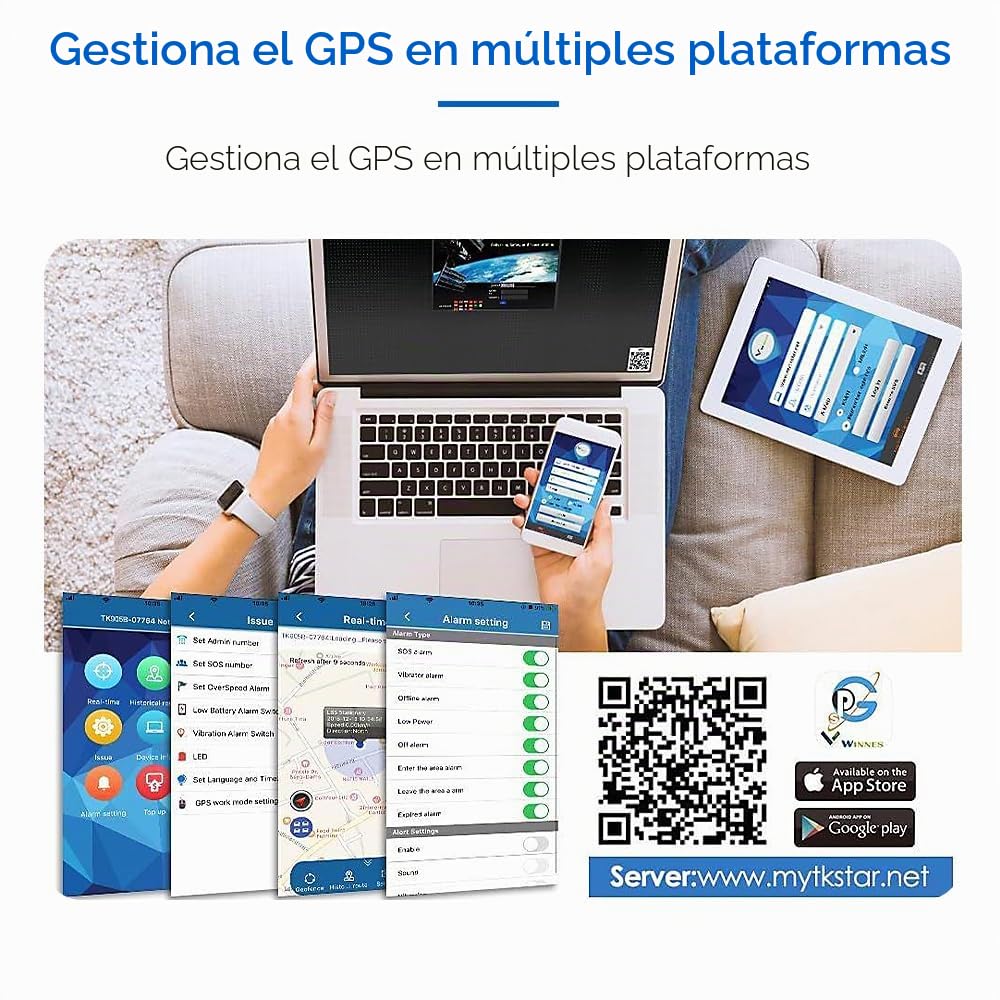 TKMARS Localizador GPS para Coche, Alarma Moto, Mini Rastreador GPS Alarmas Múltiples Antirrobo Puede ser Utilizado en Coche,Anciano,Niños,Mascota,Impermeable,con Imán,Electric - Fence