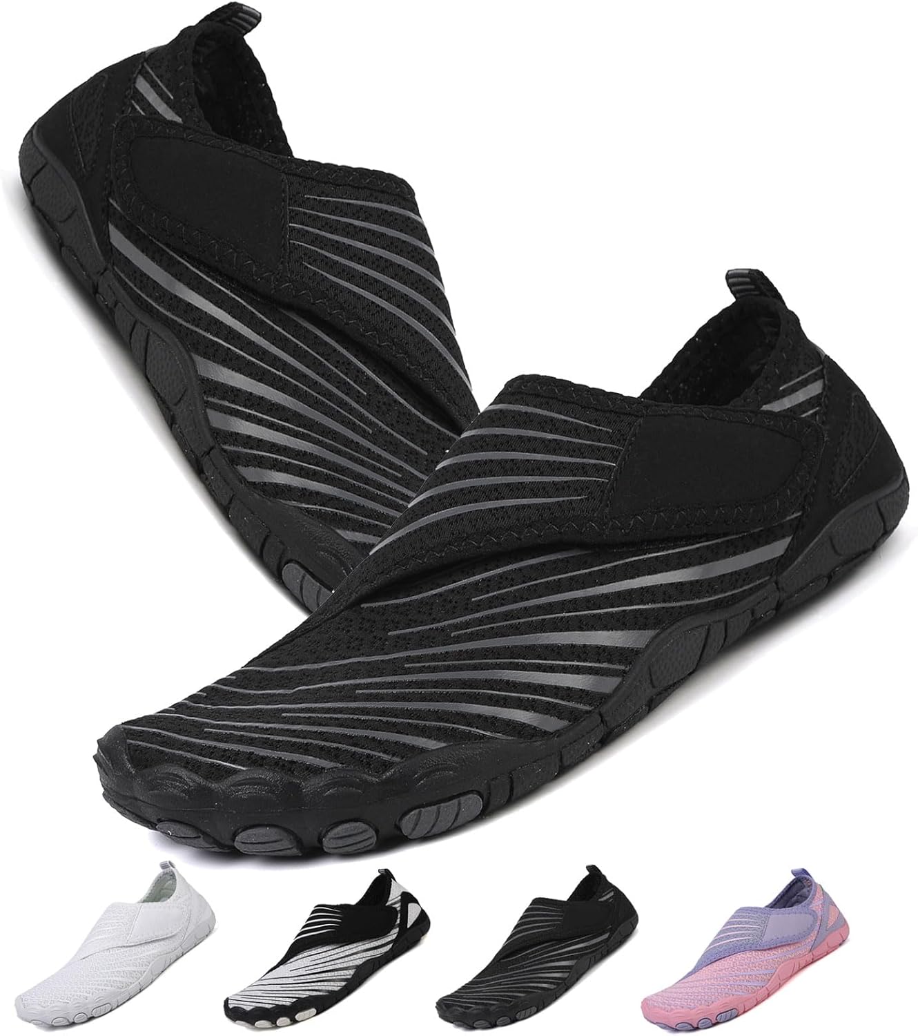 Water Shoes for Women Men – Wide Toe Box Walking Hiking Water Shoes Lightweight Breathable Quick-Dry Non-Slip Easy Slip-On