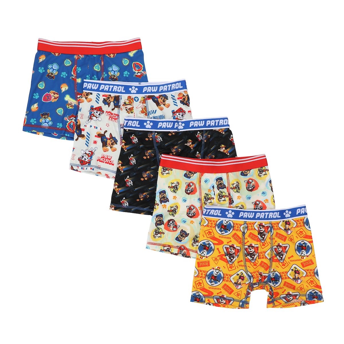 Bioworld Paw Patrol Characters 5-Pack of Boys Boxer Briefs