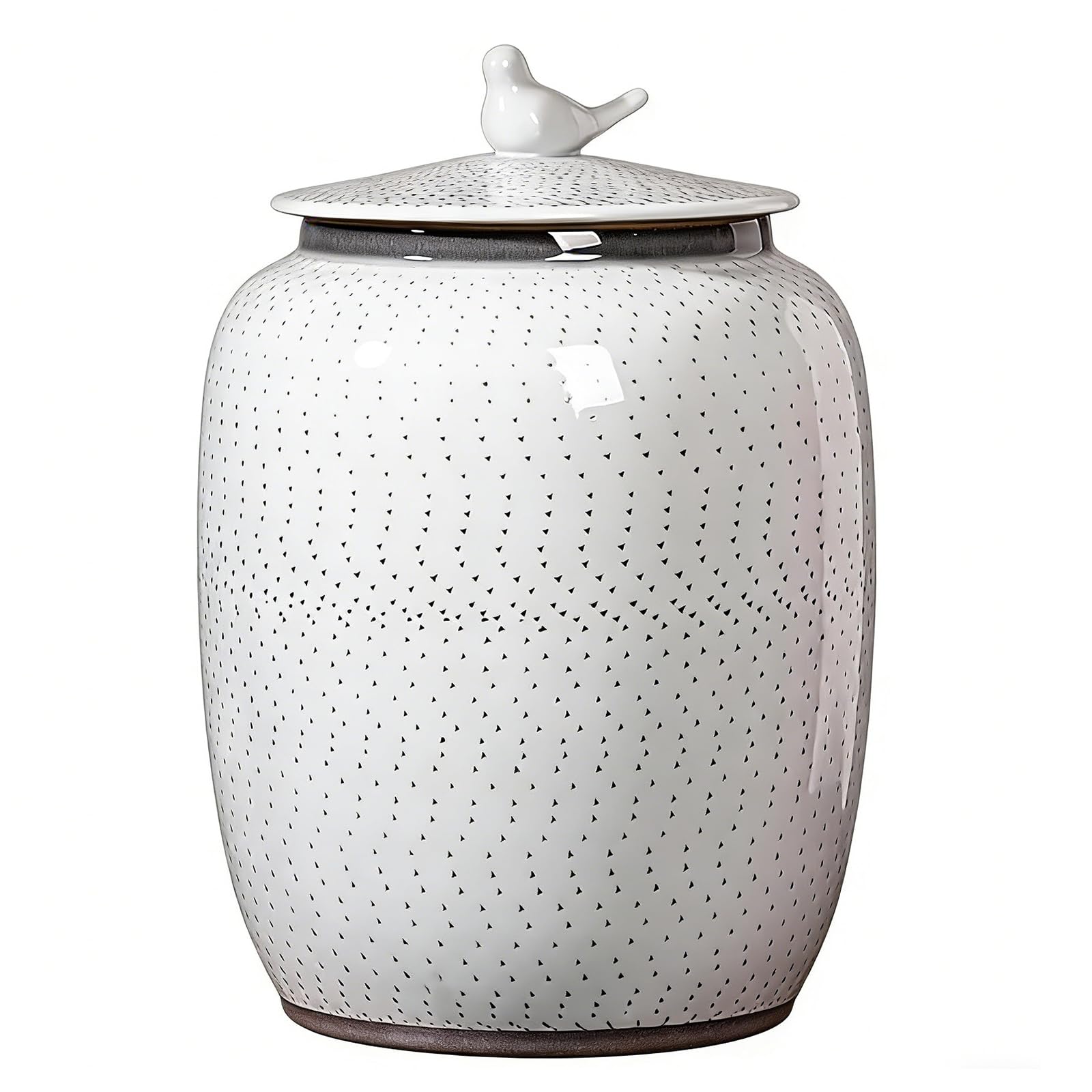 MESCXTY Chinese Ceramic Rice Bucket Food Storage Container with Lid Sealed Jar Large Containers Kitchen Flour A 15KG