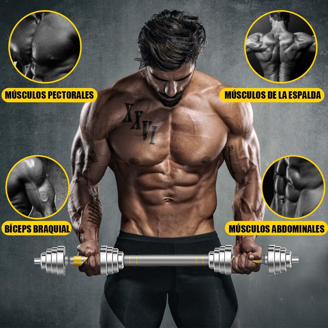 PHOEROS Juego de Mancuernas Ajustable-Set de Pesas 20/30/40KG,Mancuernas Barra Pesas Rusas 3 en 1,Mancuerna de Acero Par para Fitness Entrenamiento,Equipo Gimnasio Casa para Hombres y Mujeres