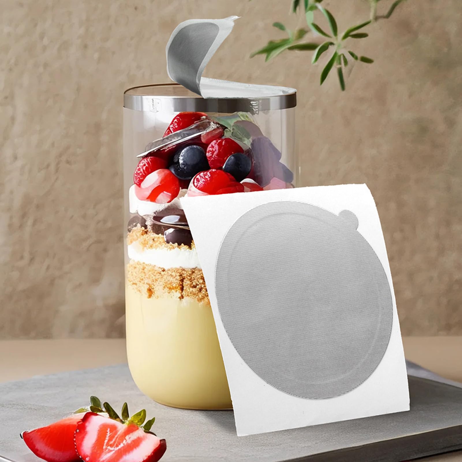Jiawu Tapa de Aluminio de100 PCS, Calcomanías, Cápsulas de café, Calcomanías de Aluminio para Reutilizar las Cápsulas de Espressos (100MM)
