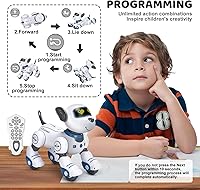 Vista 2 de Perro Robot de Juguete con Control Remoto: Perro Robótico Programable para Niños, Perro Robot Interactivo Inteligente, Mascota Robot que Baila