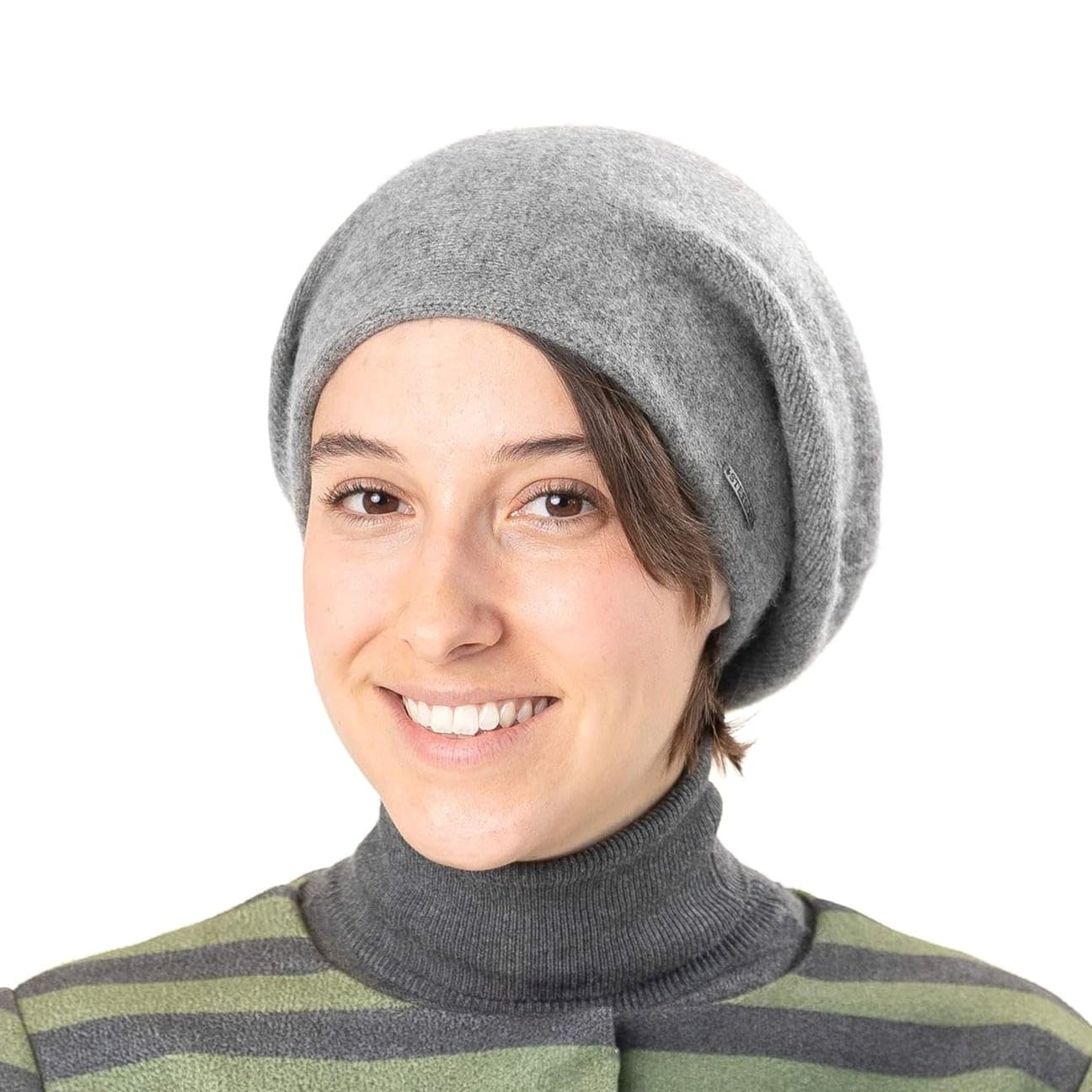 Stetson Shirley Kaschmir Strickmütze Oversize-Baske Unifarben Damen Herren Herbst Winter