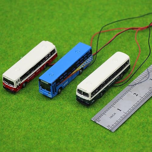 Vista 3 de EBS15002 4pcs 1:150 Modelo Iluminado Autobús de Coches con 12V Luces LED para Diseño de Edificio Fundido a Presión Nuevo