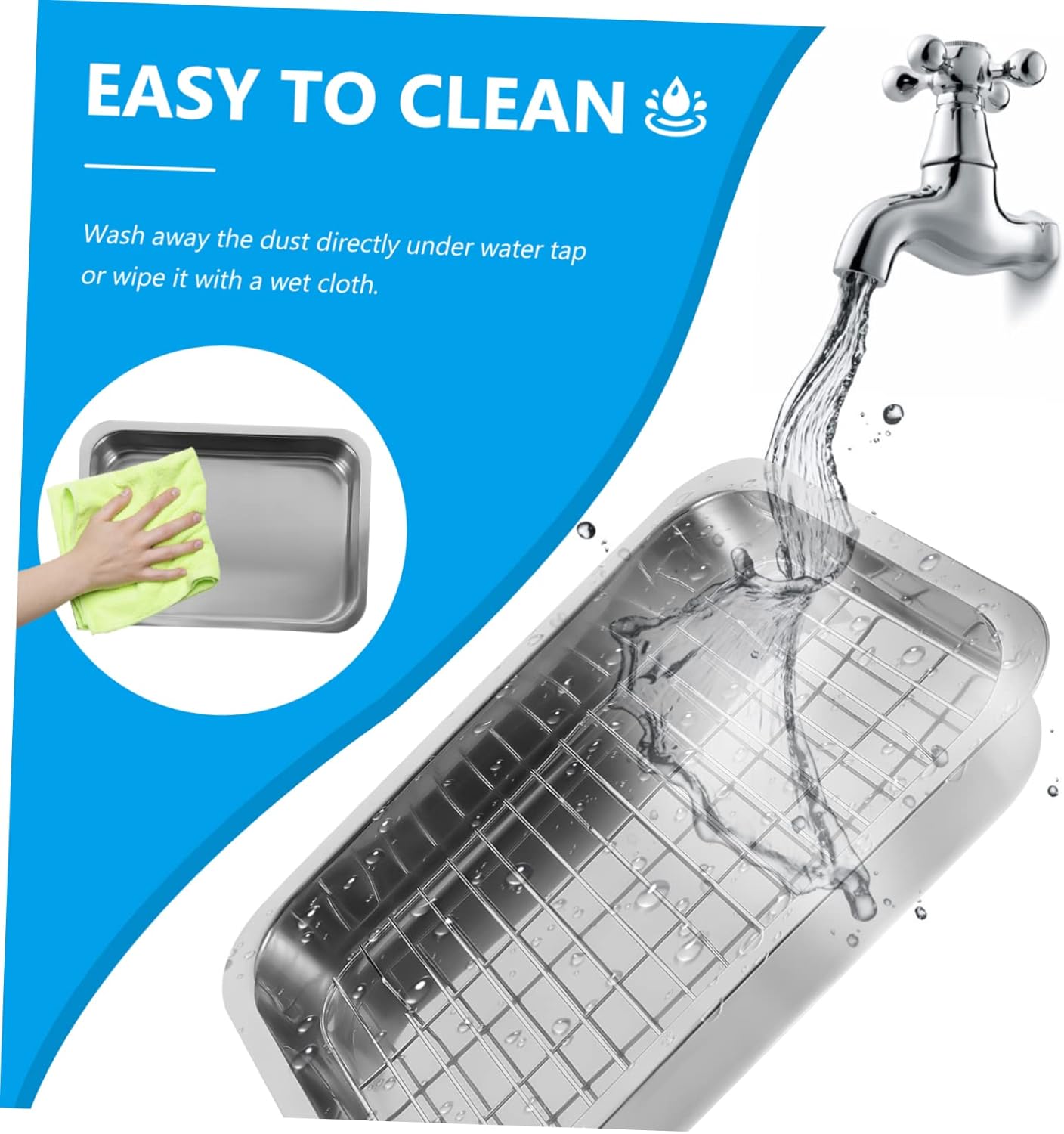 1set Stainless Steel Rectangular Oven Tray Rack for Baking Roasting and Cooling Kitchen Bakeware for Home Restaurant Use