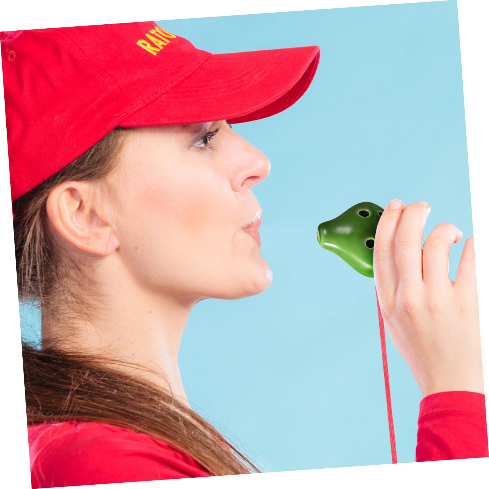 Totority Portable 6-hole Ocarina for Beginners Diy Music Instrument Green Small Student Necklace