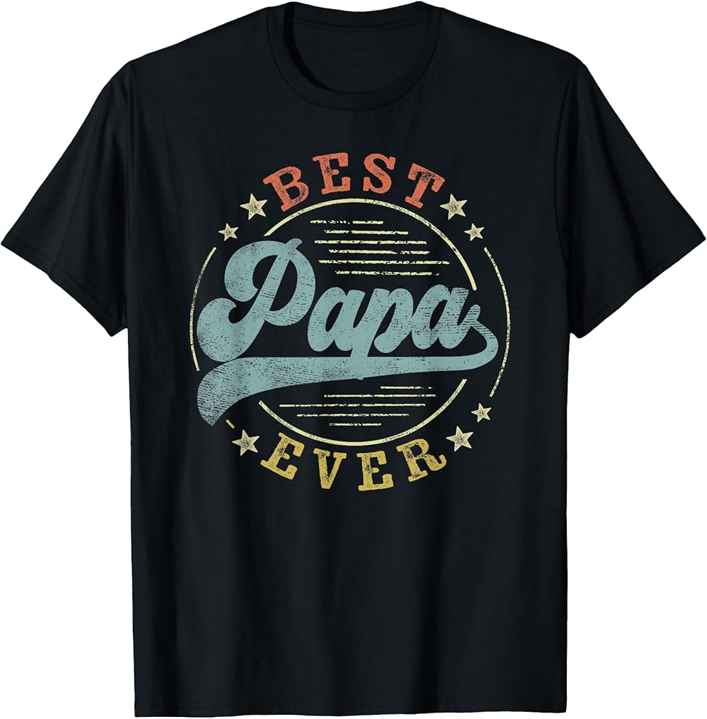 Best Papa Ever Father's Day Papa Gifts Vintage Emblem T-Shirt