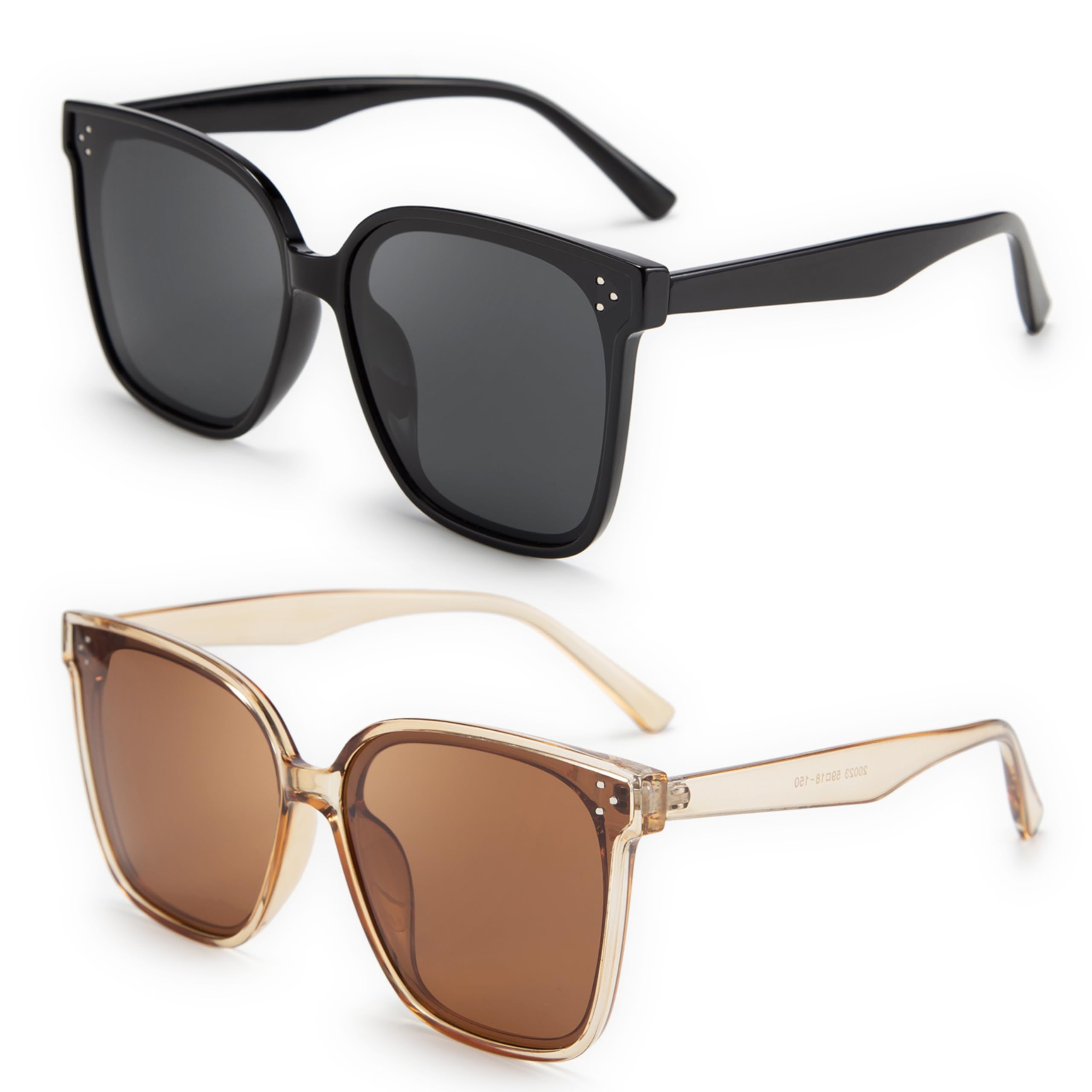 Photo 1 of [DAMAGED] [HEAVILY USED] FEISEDY Retro Square Polarized Sunglasses - Z2pack Obsidian & Champagne Crystal