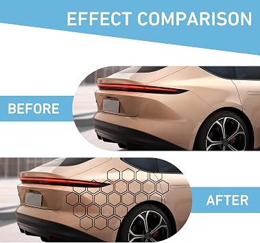 30 PCS Car Honeycomb Graphics Stickers, 3.31 x 3.94 Reflective Honeycomb Hexagon Sticker, Self-Adhesive DIY Car Side Body Door Decals, Universal Exterior Decoration for Cars (Black)