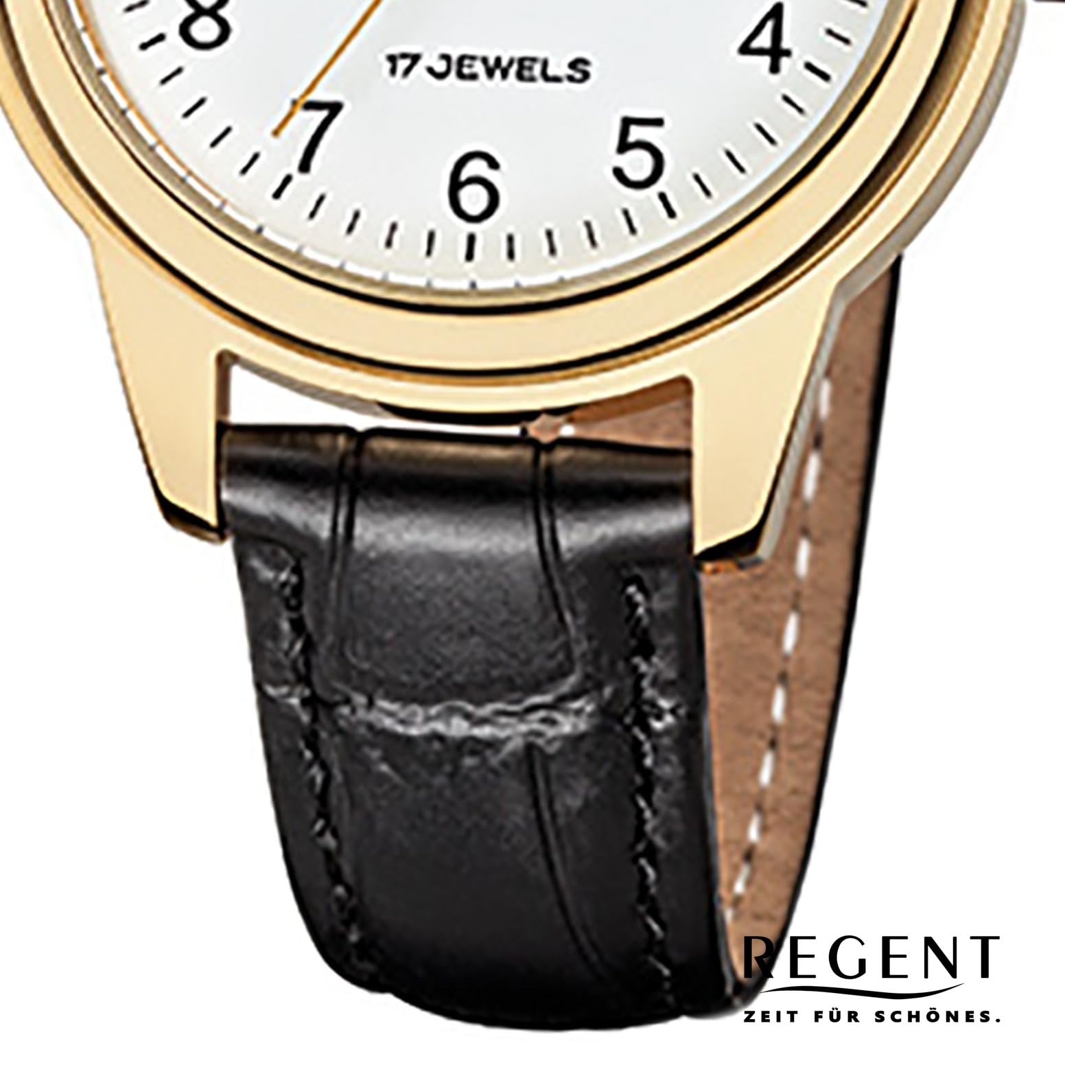 Regent Damenarmbanduhr Leder Handaufzug F959