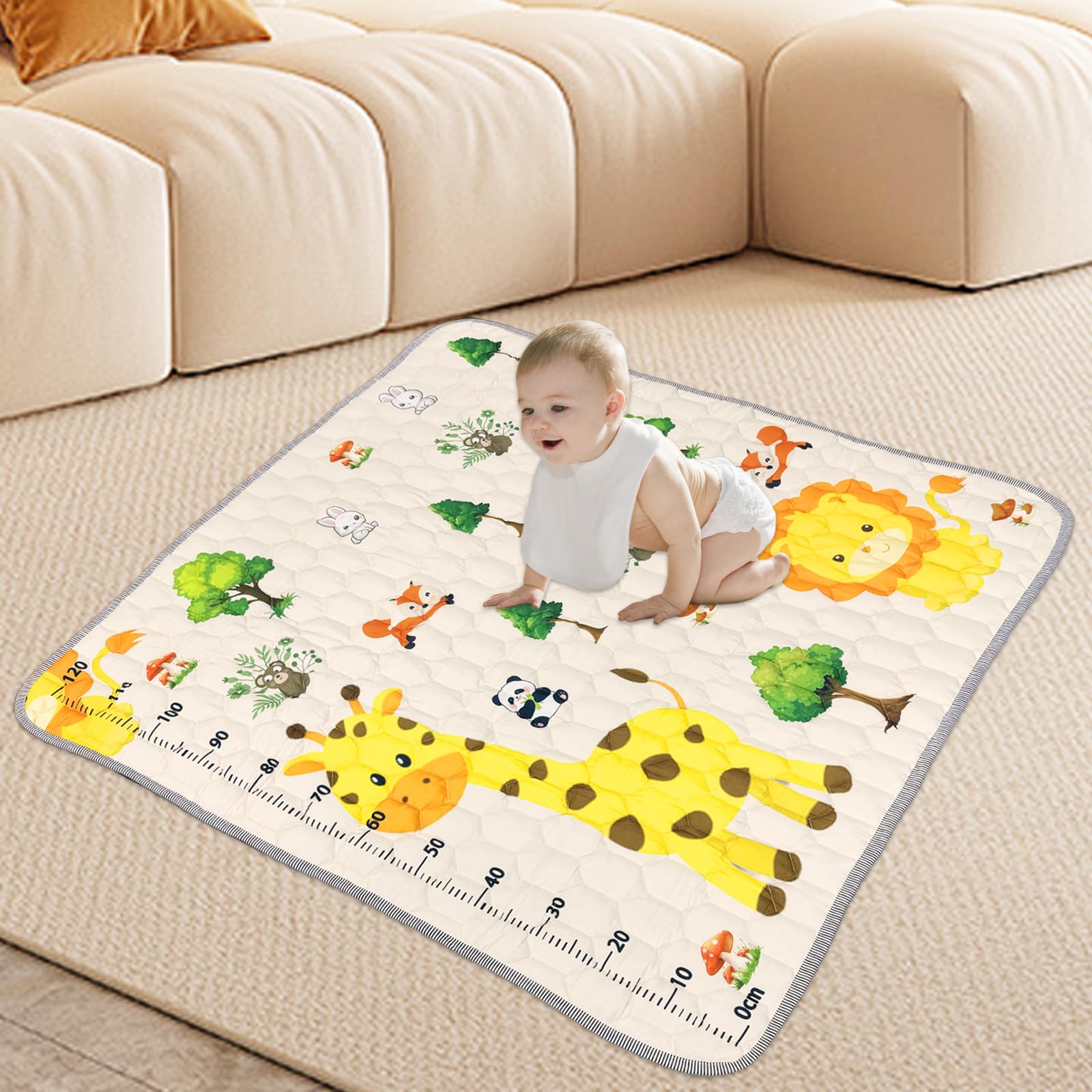 Baby Floor Mat 127 * 127cm, Thick Baby Play Mat for Floor Soft Non-Slip Baby Safe Floor Carpet