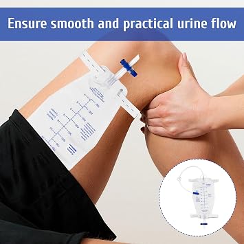 5PCS 750ml Urinary Drainage Bag with Anti-Reflux Valve,Night Use Bags,Individually Urine Collection Bag,Urine Drainage Bags with 45cm Tube