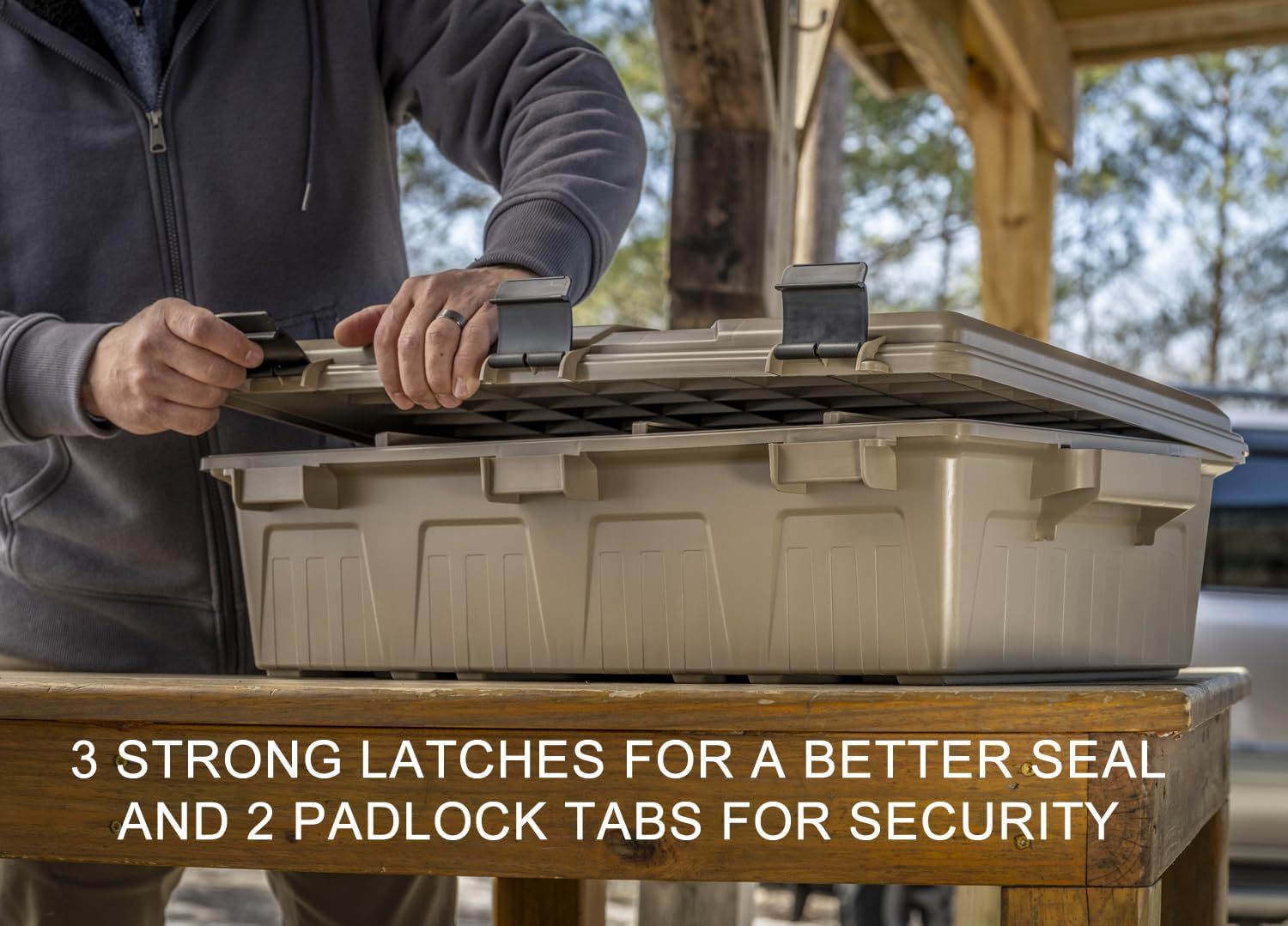 MTM ACDC50, Divided Ammo Crate Utility Box, Water Resistant, Ammo Storage Box, Lockable Storage Keeping Ammo Safe, Survival or Hunting gear, Made in USA, Dark Earth - Image 7