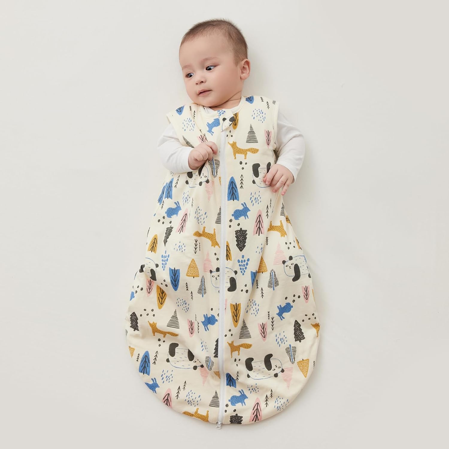 Duomiaomiao Baby Sleep Sack 100% Organic Cotton Lightweight Breathable Comfy Toddler Sleeping Sack