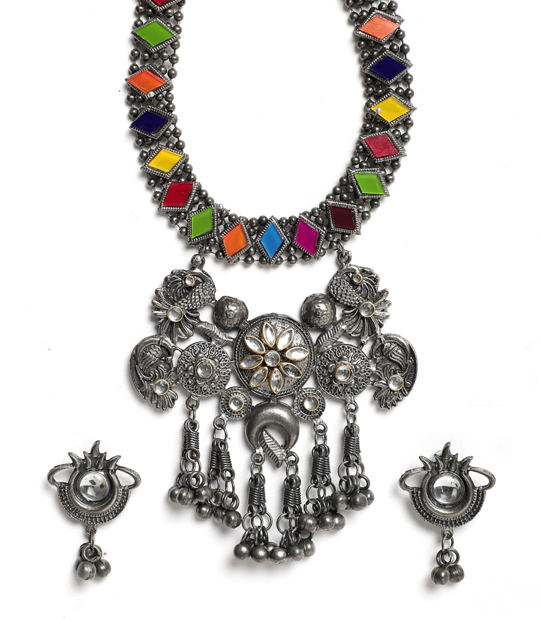 YouBella Jewellery Oxidised Silver Necklace Jewellery Set with Earrings for Girls and Women (Style 3) (B0BRNJBCD1) Amazon Price History, Amazon Price Tracker