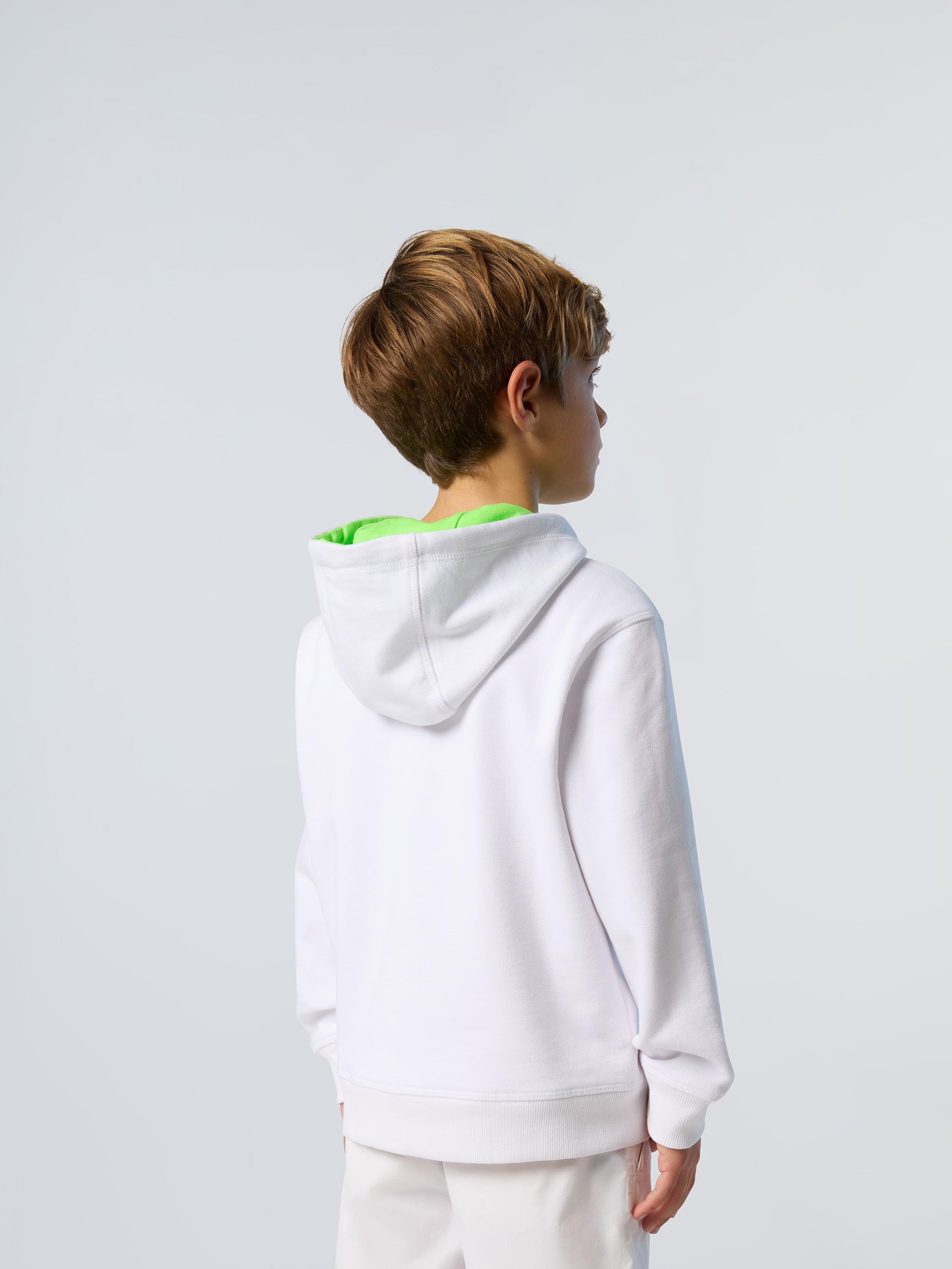 NORTH SAILS Felpa Hoodie Bambino in Cotone Organico con Zip e Maxi Logo