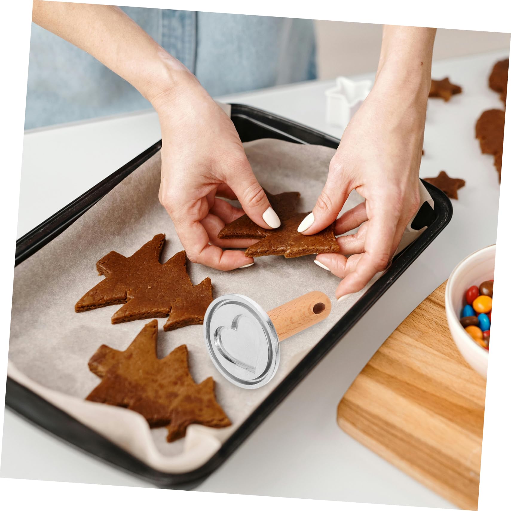 Cabilock 5 Juegos 5 Juegos De Moldes Para Galletas Suministros Para Hornear Galletas Tipo Prensa Molde Para Galletas Molde Para Onigiri De Cocina Molde Para Galletas Con 2 piezas * 5