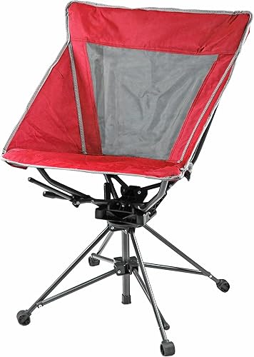 Garden Elements Silla de camping giratoria - Silla portátil para exteriores con giro de 360, soporte de respaldo alto, malla de nailon transpirable,