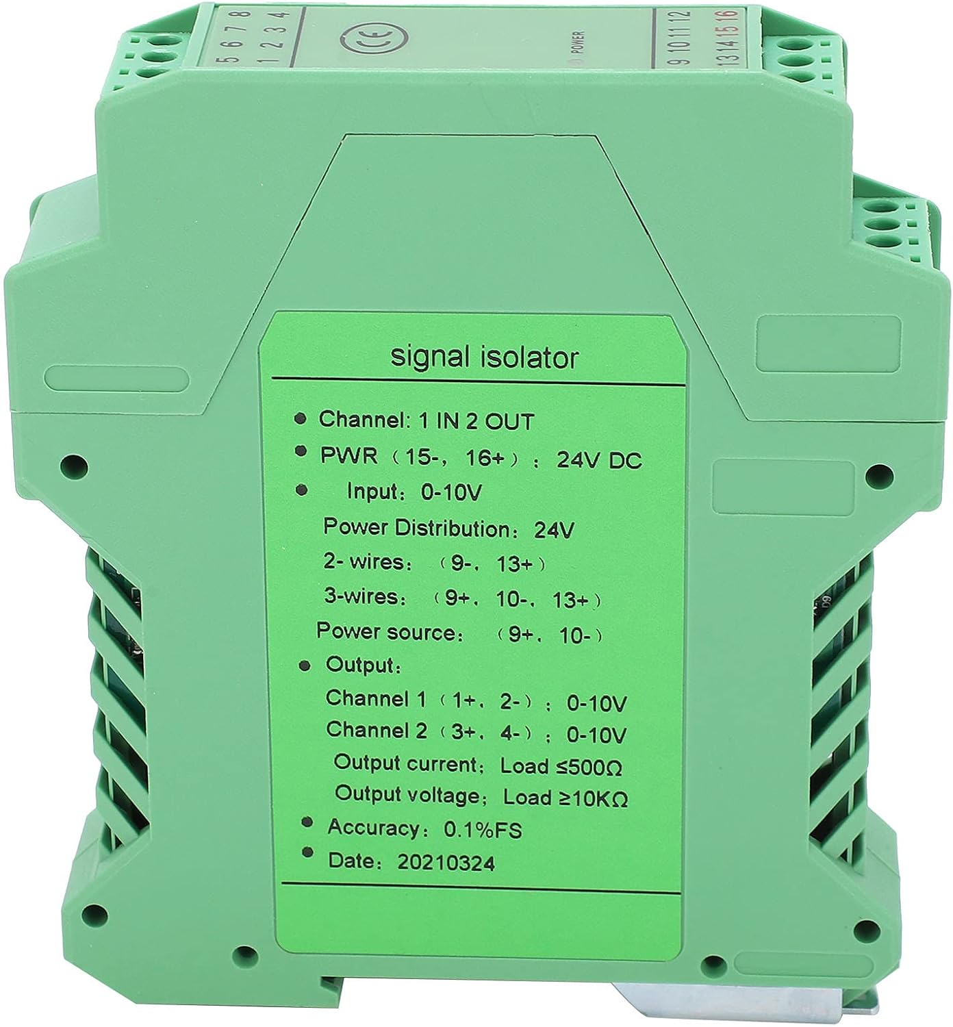 DC Signal Isolator, Analog Signal Isolator, 010V To 010V High Reliability 1 IN 2