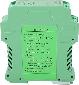 Isolator, 0-10V To 0-10V Current Conditioner, Analog Isolator Transmitter Splitter, DIN Rail Mount, PLC Detect Conditioner for 2 or 3 Wire Transmitters