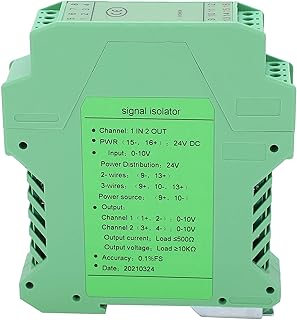 DC Signal Isolator, Analog Signal Isolator, 0-10V To 0-10V High Reliability 1 IN 2 OUT DC24V Powered Current Signals Conditioner for 2 or 3 Wire Transmitters