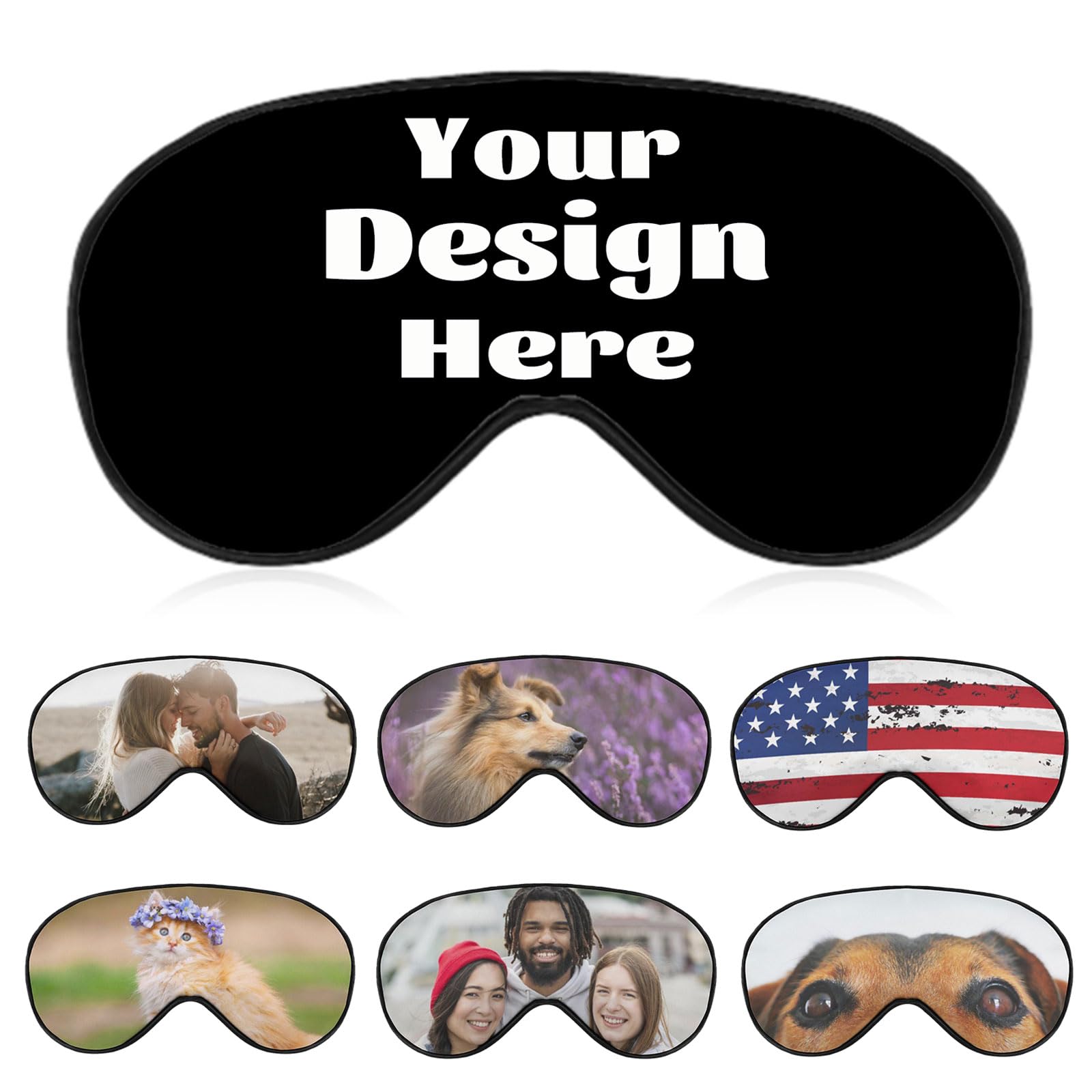 Custom Eye Mask Personalized Eye Mask for Sleeping Add Your Photo Text Logo,Customized Sleep Masks Gift for Men Women Office Travel Anniversary Party,