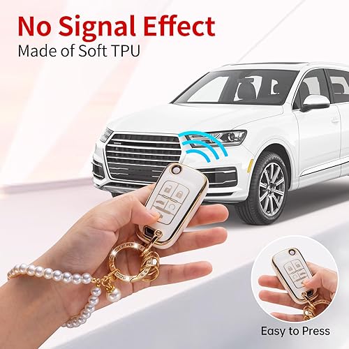 Miniatura 3 de Funda para llavero Chevy con llavero de automóvil con perla, funda para llave para Chevrolet Buick Camaro Cruze Equinox Malibu Impala, Spark, Sonic,