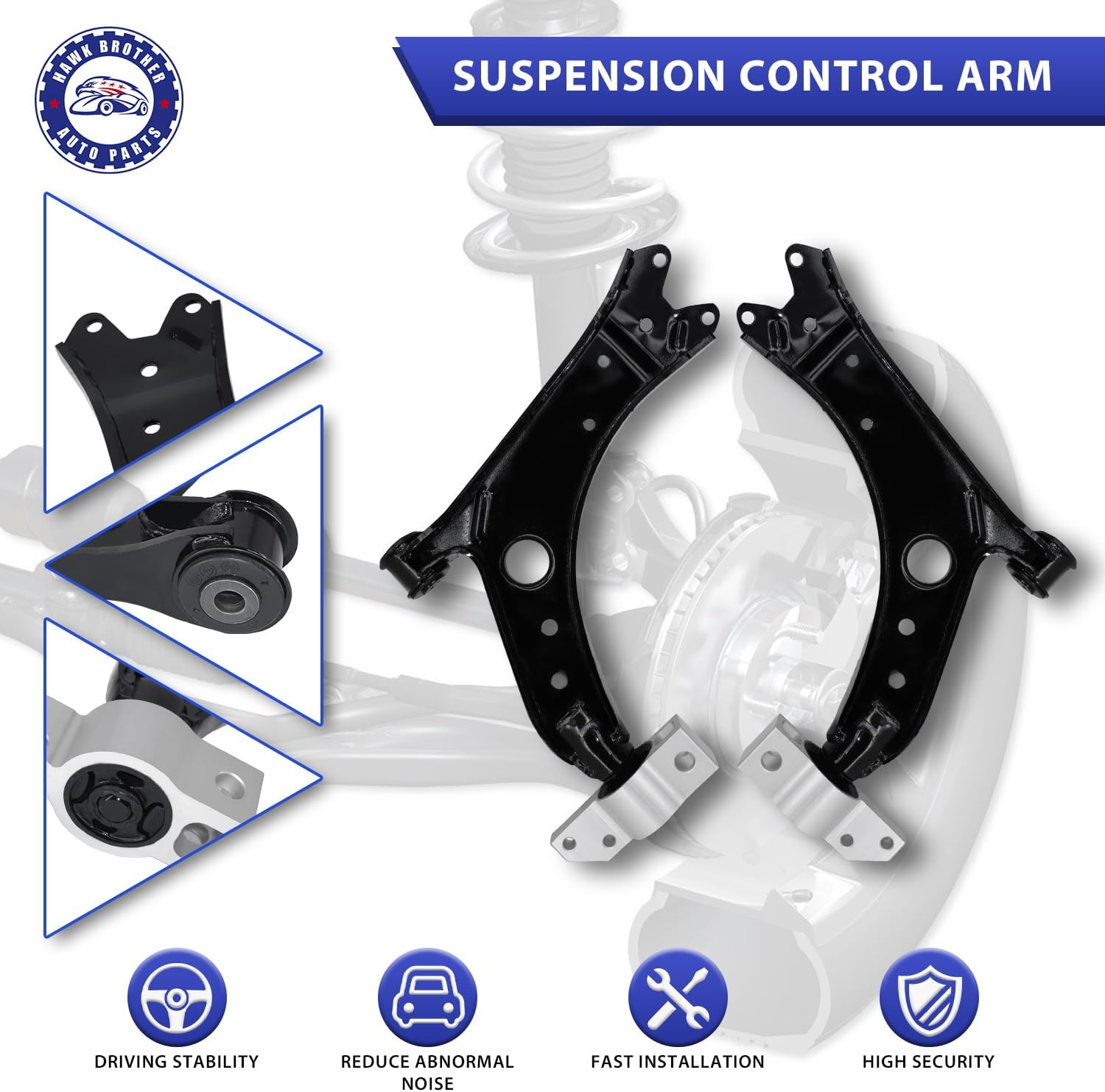 Control Arms, 4 PCS Front Lower Ball Joints Suspension Kit Replacement for Volkswagen Jetta Golf EOS GTI Rabbit Audi A3