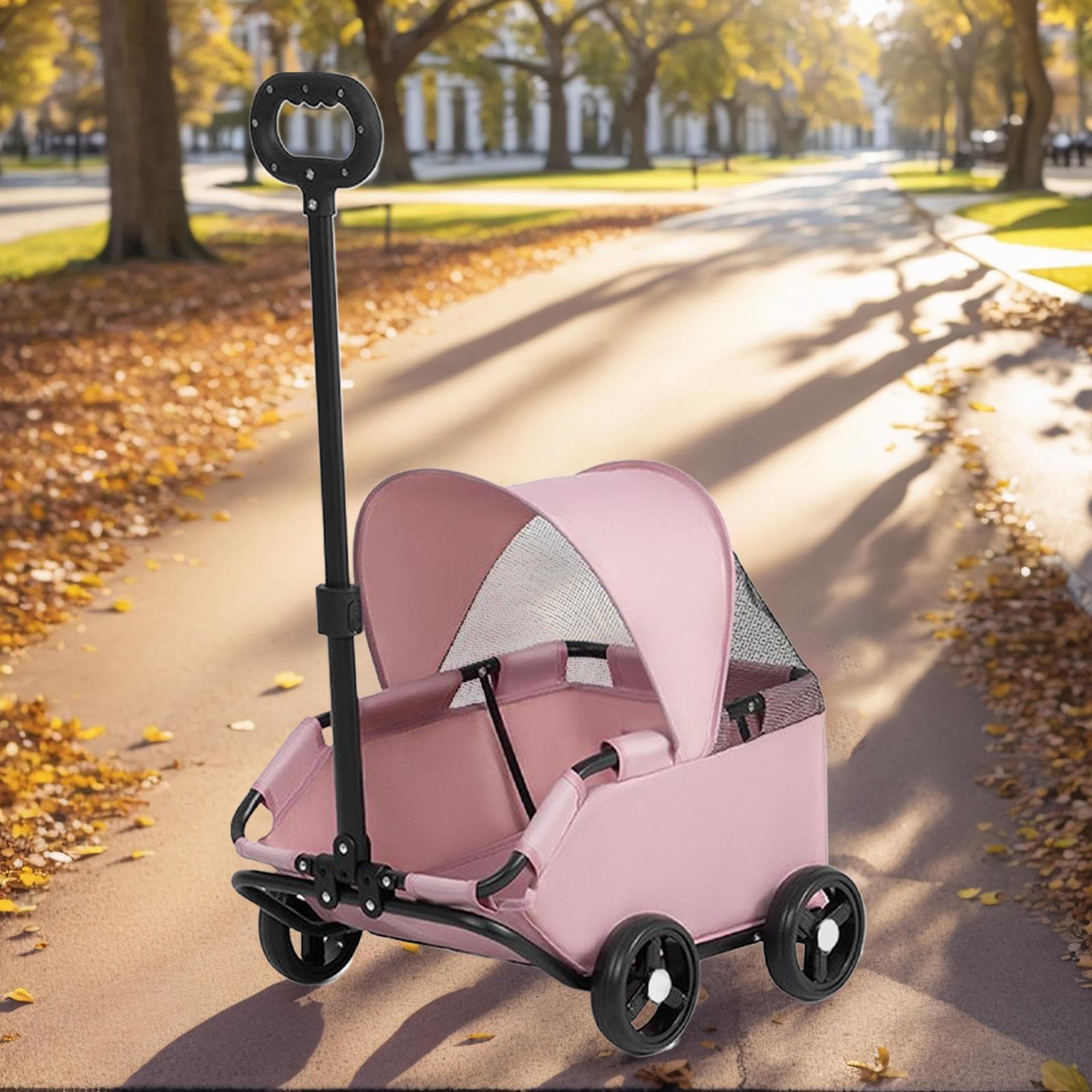 Passeggino per Gatti Fino a 7kg per Cuccioli, e Animali Piccoli | Passeggino Pieghevole per Cani Piccoli All'aperto, viaggio, passeggiate, visite veterinarie, , centro commerciale, cortile,