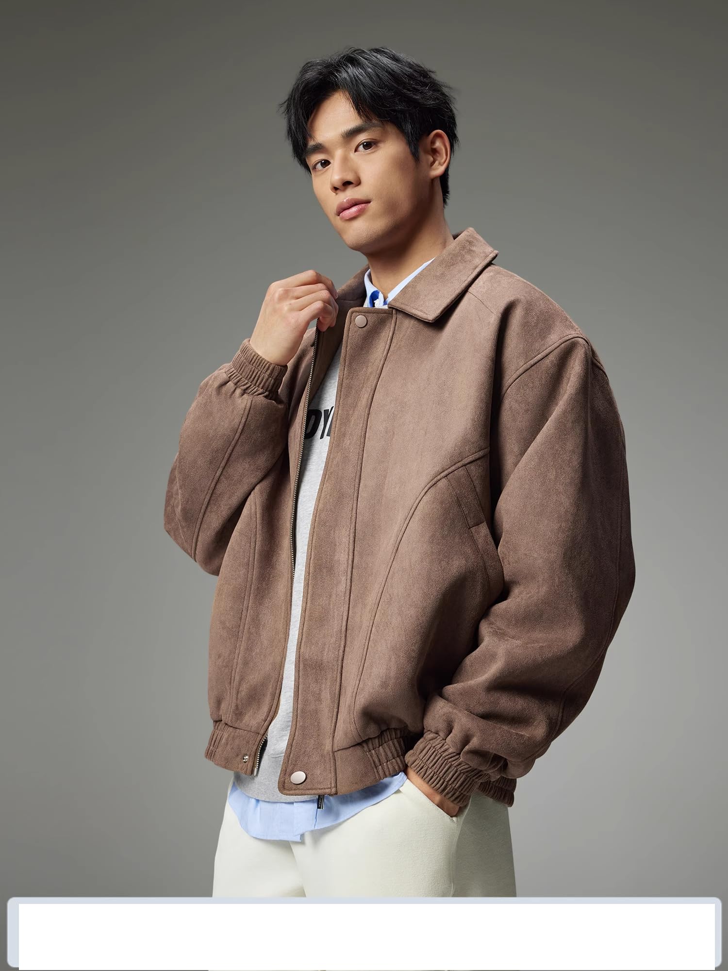 GUOYUXIAO Men's Jacket Male's Spring Casual Lined Coat-darkbrown-X-Large