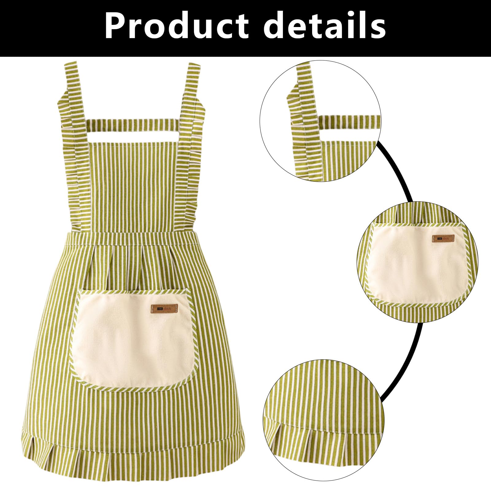 FAIRYGATE Frilly Aprons for Women Adjustable Apron Unisex Apron with Pocket Cooking Kitchen Chef Aprons for Women Men Home Kitchen Butchers BBQ Restaurant A1528 - Image 3